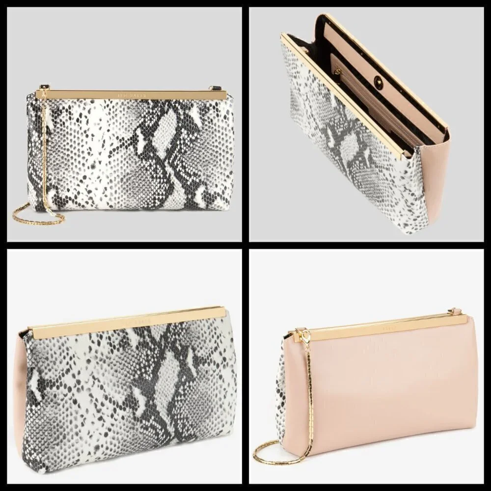 💕TED BAKER Reni Exotic Embossed Snakeskin Clutch
